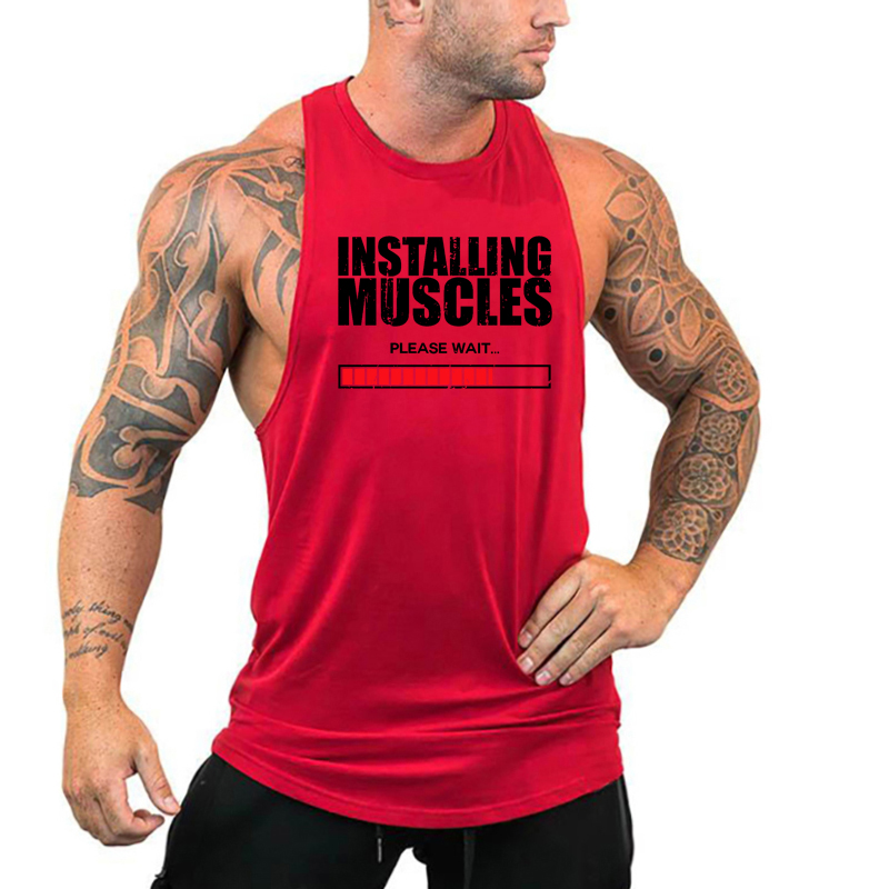 Tank Top Muscle - Installing Muscles Please Wait Print Vest