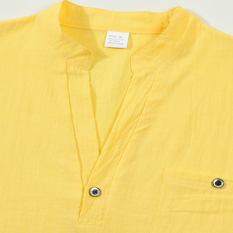 Men's Cotton Linen Henley Shir - огляд і ціна Linen Shirt Breathable