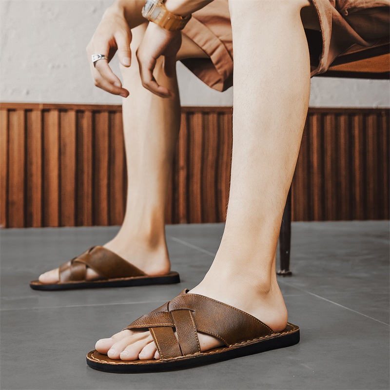 Genuine Leather Men Casual San - огляд і ціна Flip Flop Leather Men