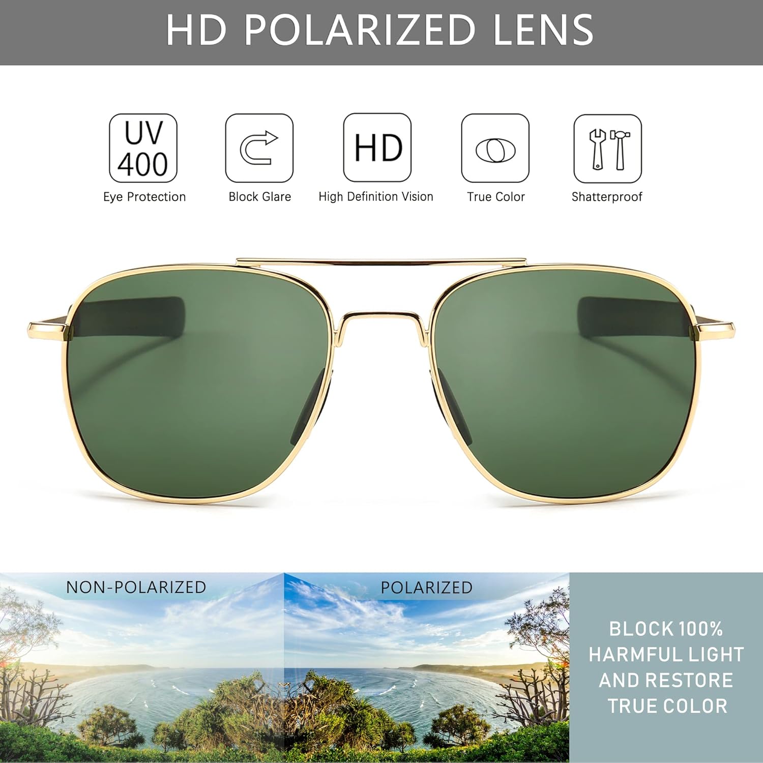 Men's Military Style Polarized - огляд і ціна Sunglasses Aviator Polarized