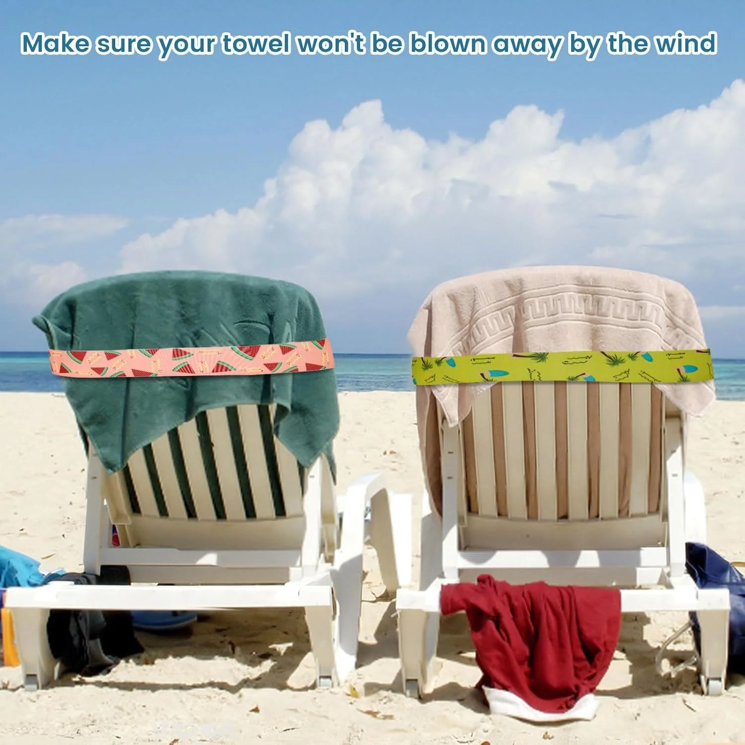 5Pcs  Large Towel Bands for Be - огляд і ціна Beach Towel Large