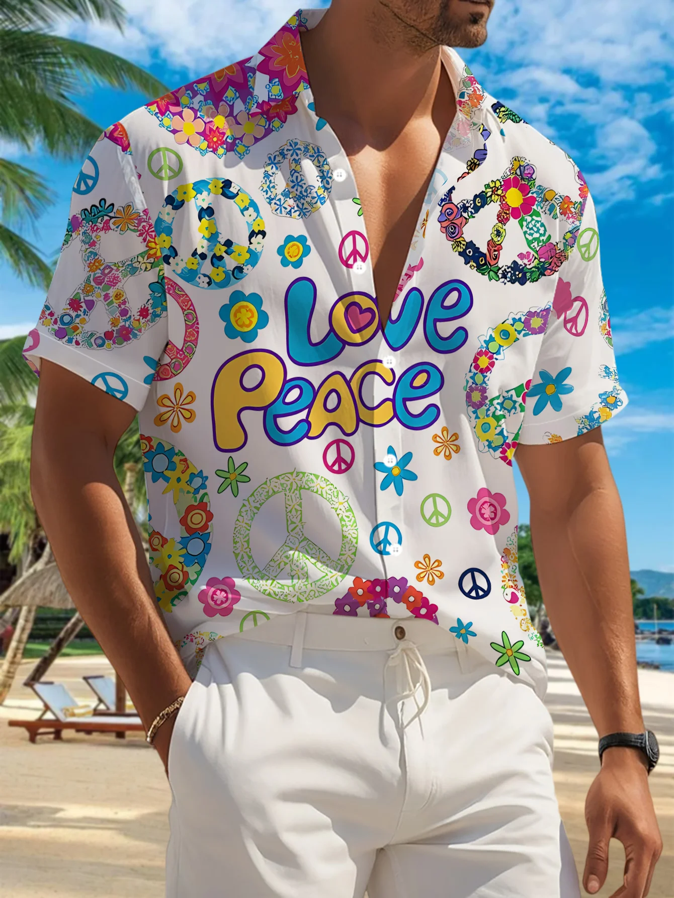 Minimal Ink Texture Lapel Reso - огляд і ціна Resort Shirt Floral
