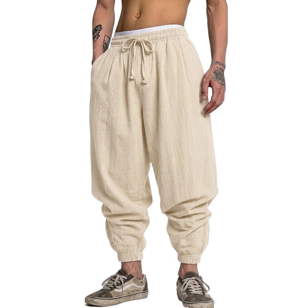 Korean Cotton Linen Trousers A - огляд і ціна Short Linen Drawstring