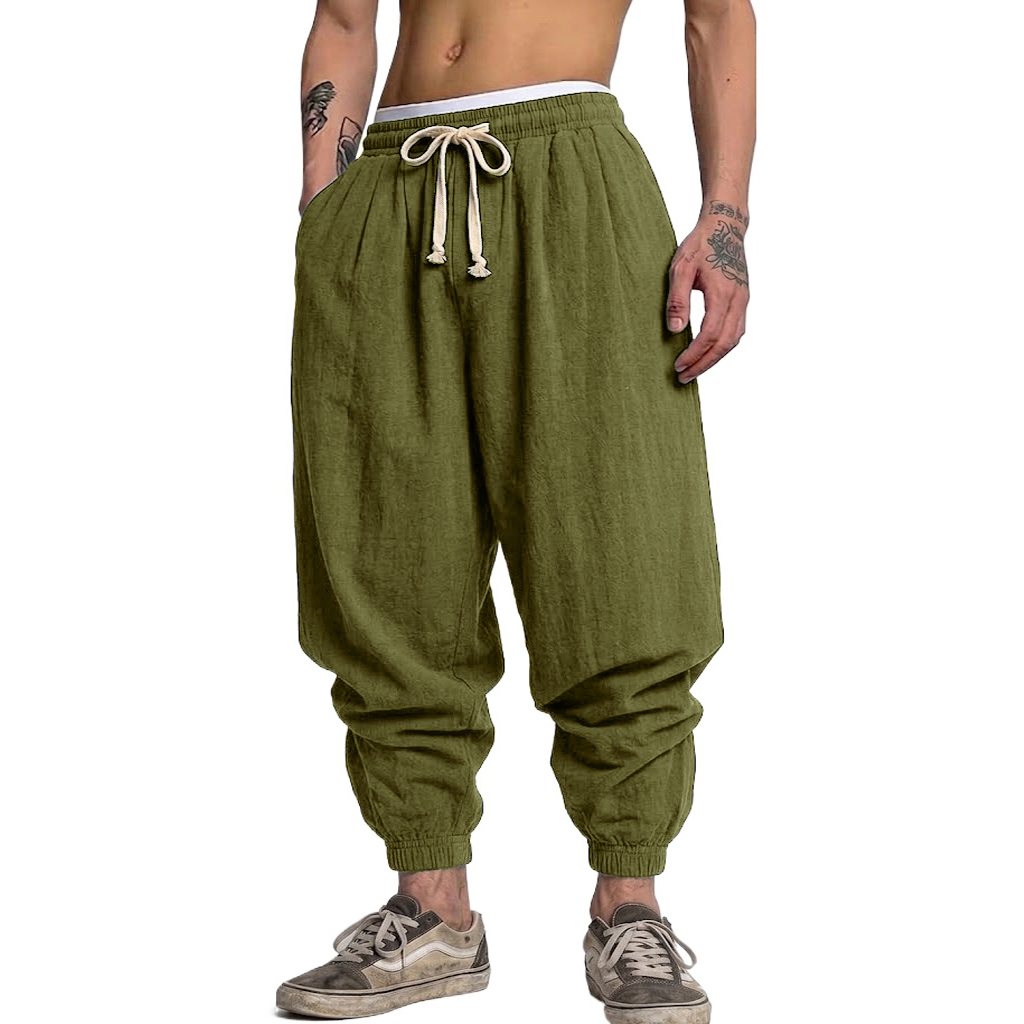 Korean Cotton Linen Trousers A - огляд і ціна Short Linen Drawstring