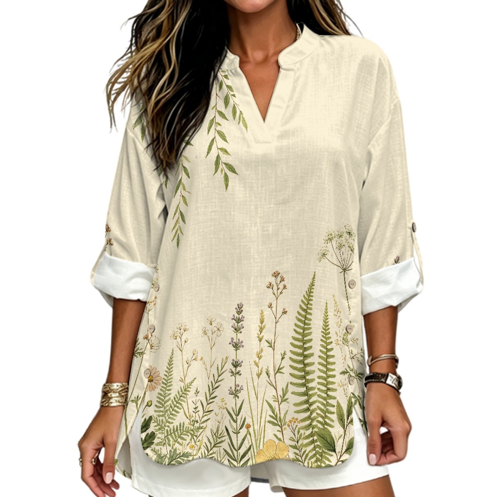 INSTANTARTS Women'S Linen V-Ne - огляд і ціна Linen Shirt Breathable