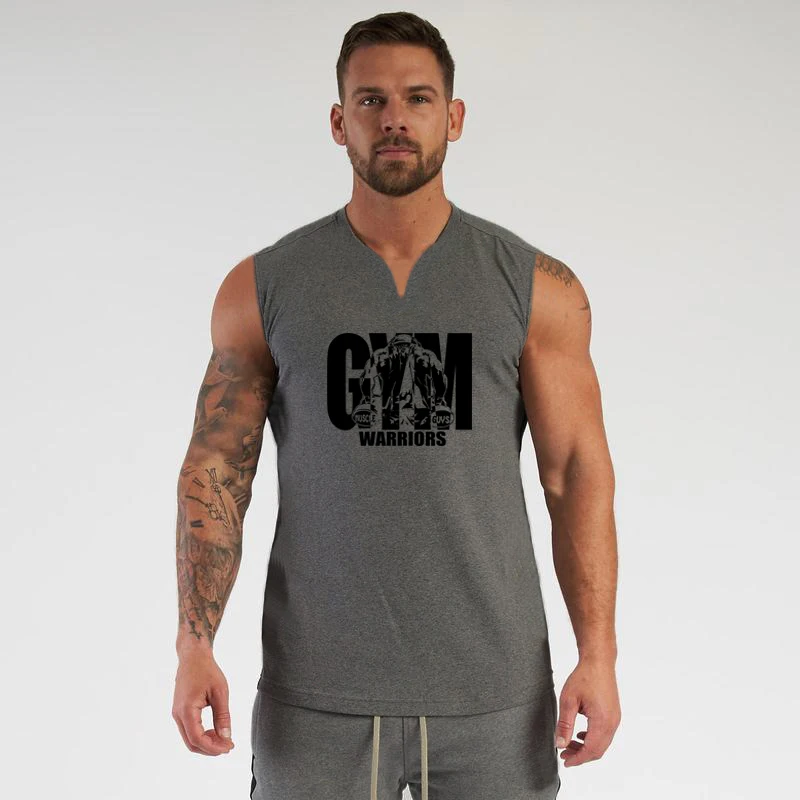 Summer Running V Neck Vests Gy - огляд і ціна Tank Top Muscle