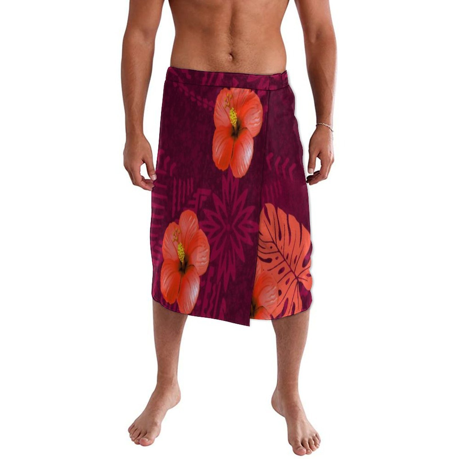Blue Floral Polynesian Beach W - огляд і ціна Sarong Men Wrap