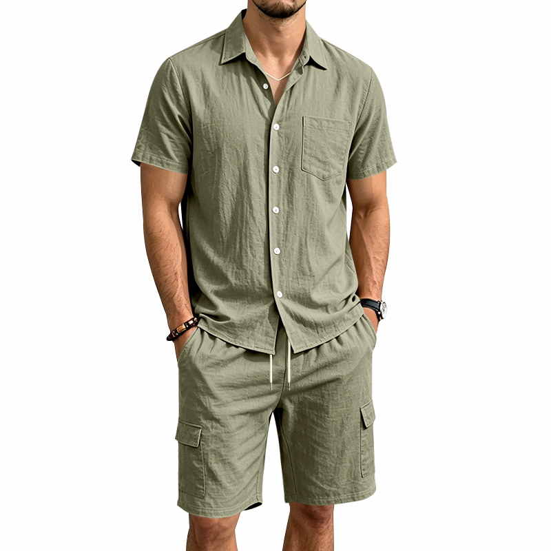 Men Summer American Linen Two  - огляд і ціна Short Linen Drawstring