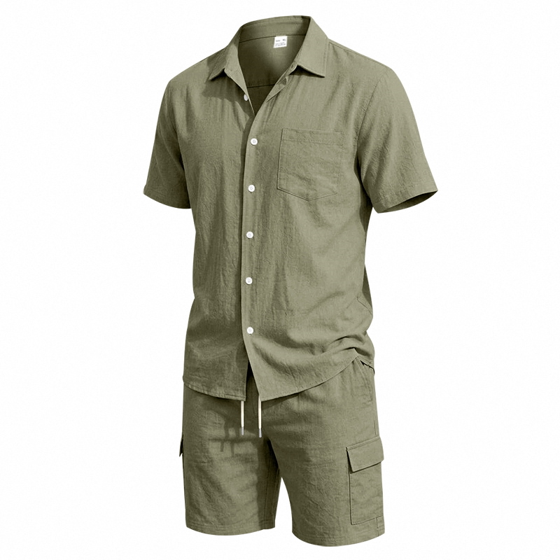 Men Summer American Linen Two  - огляд і ціна Short Linen Drawstring