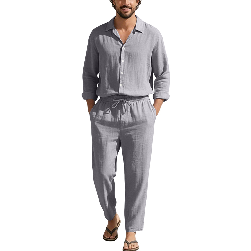 Spring Summer Linen Casual Set - огляд і ціна Linen Shirt Breathable