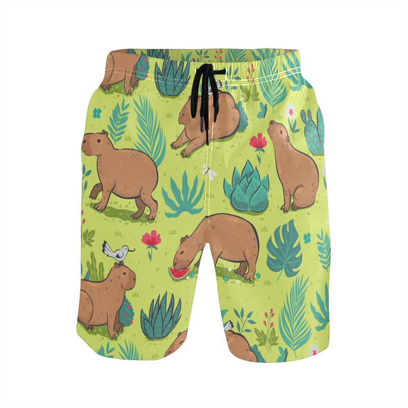 Cartoon Animal 3d Print Capyba - огляд і ціна Trunks Board Surf